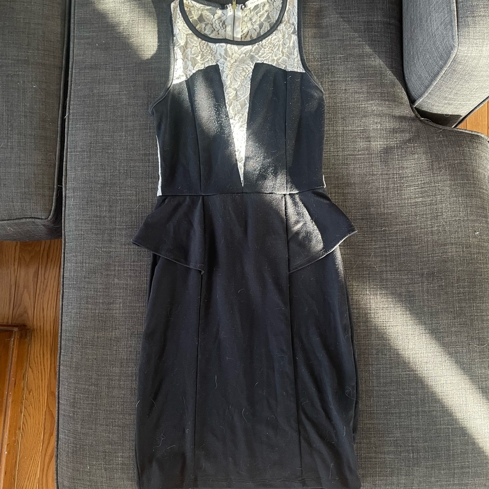 Elegant Black and Cream Dress